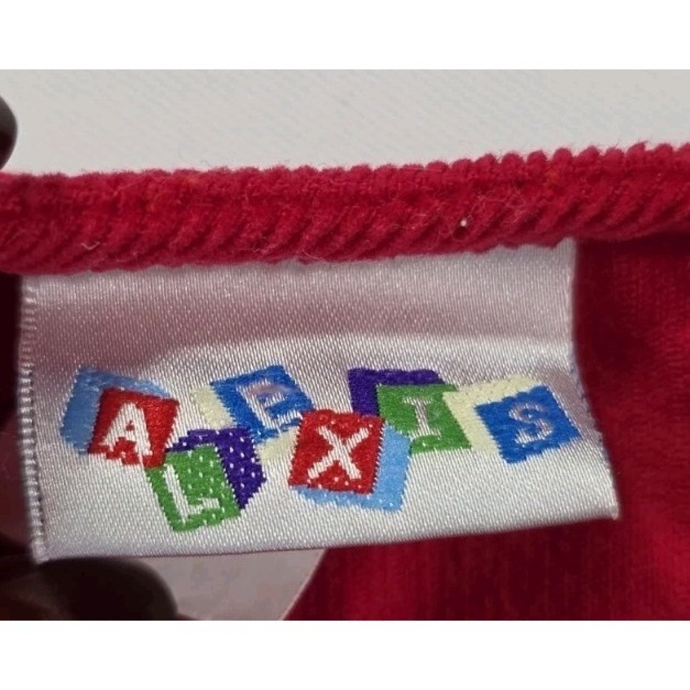 Vintage Alexis Baby Girls Red Corduroy Dress Floral Embroidered Size 12M - Picture 7 of 9